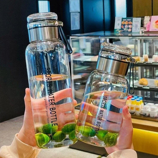 Transparent Glass Water Bottle