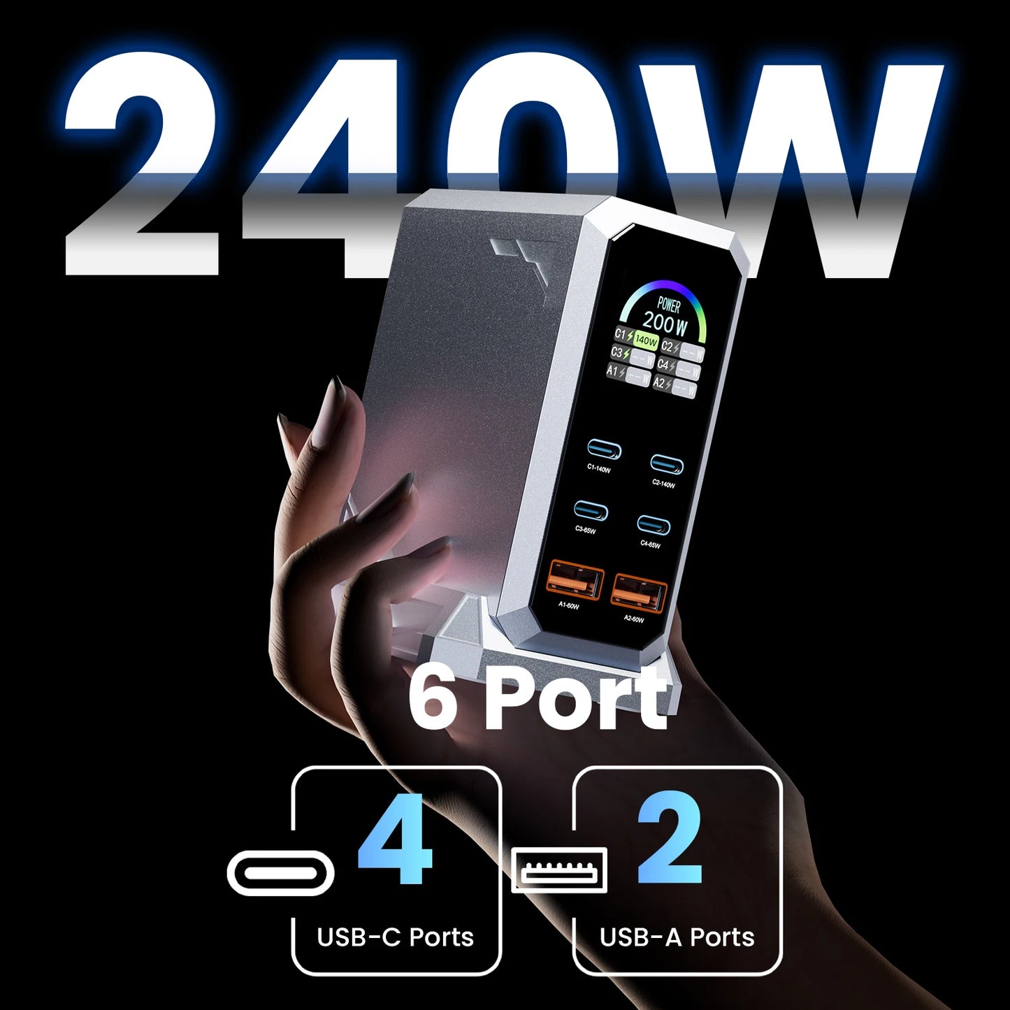 240W Digital Gan Charger