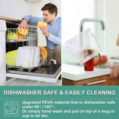 10 Pcs Reusable Silicone Food Storage Bags – Leakproof Stand-Up Zip Containers for Fresh Food & Snacks