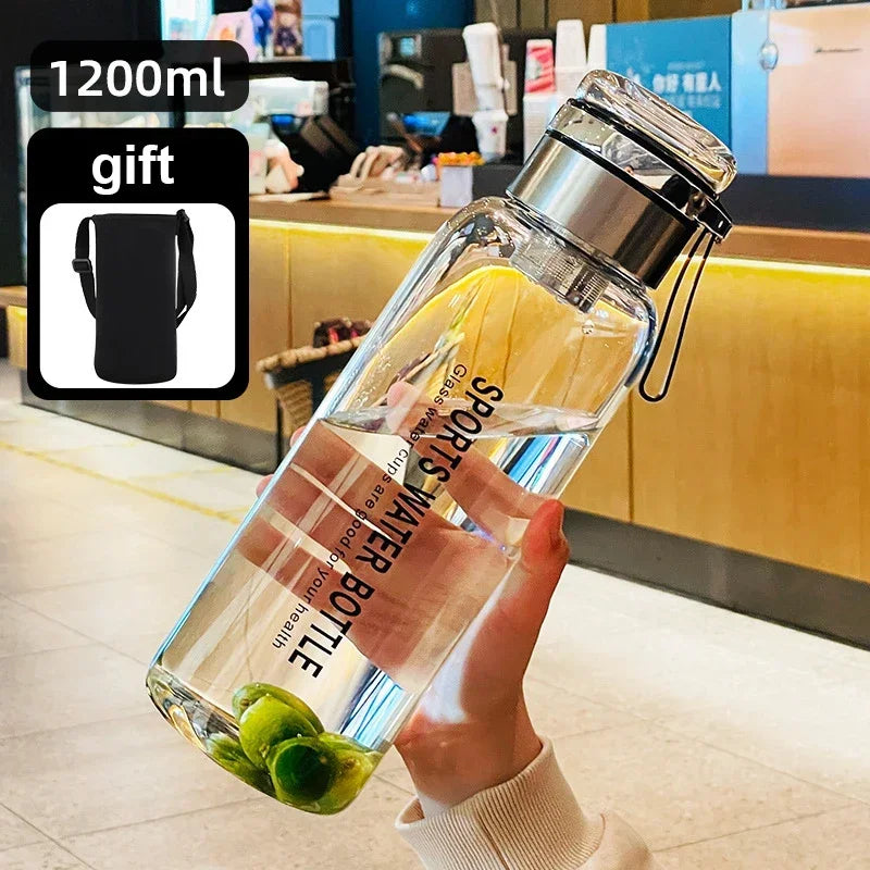 Transparent Glass Water Bottle