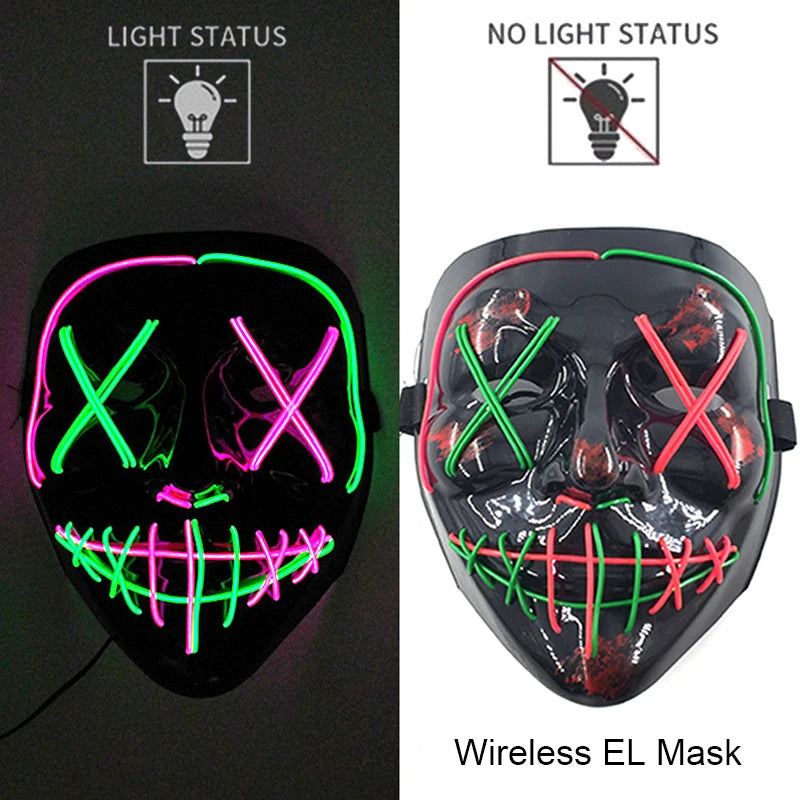Halloween Neon LED Purge Mask