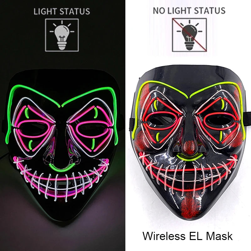 Halloween Neon LED Purge Mask