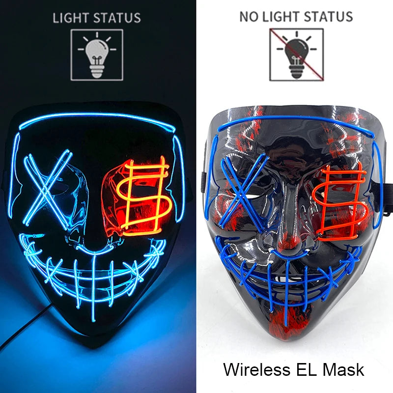 Halloween Neon LED Purge Mask
