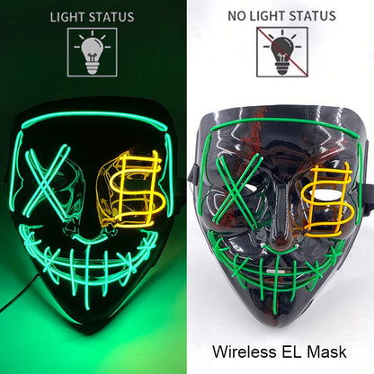 Halloween Neon LED Purge Mask