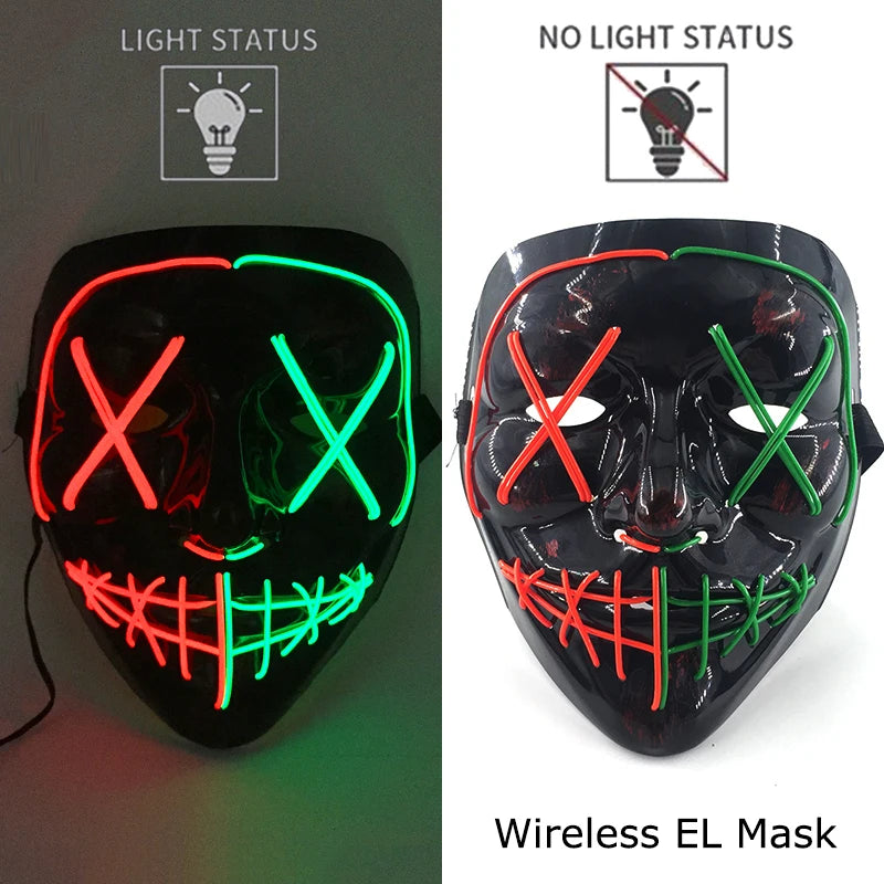 Halloween Neon LED Purge Mask