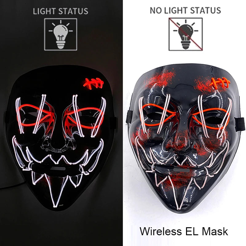 Halloween Neon LED Purge Mask