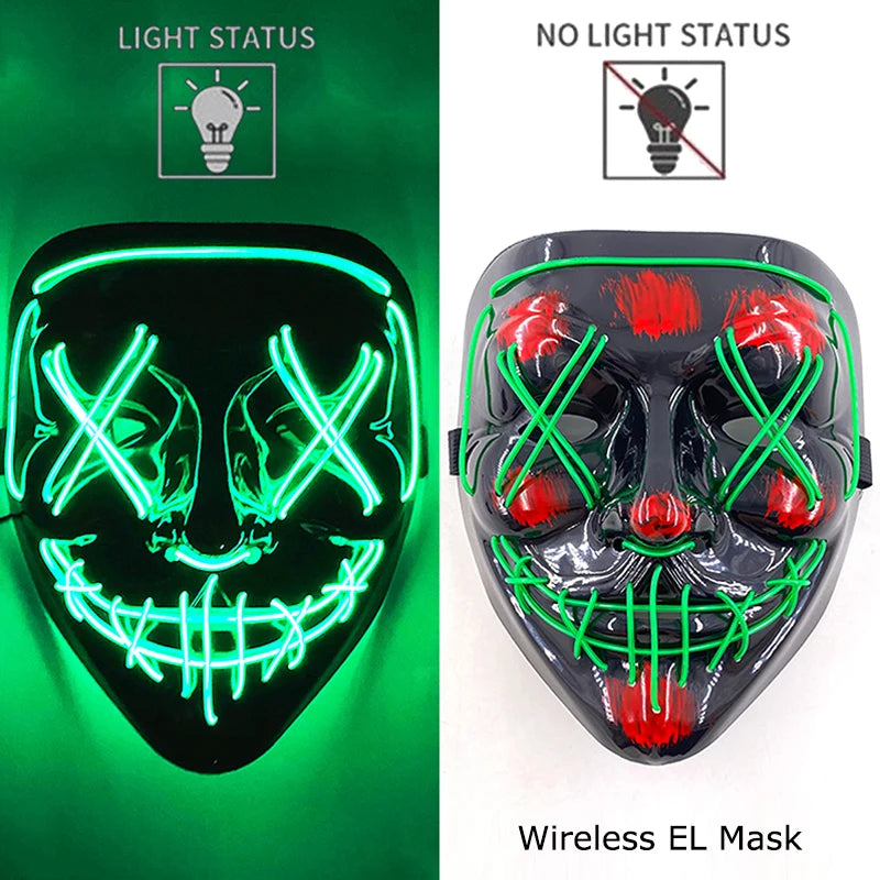 Halloween Neon LED Purge Mask