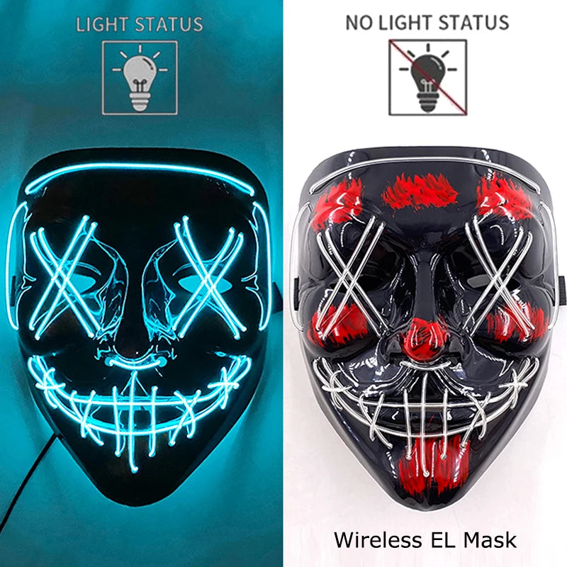 Halloween Neon LED Purge Mask