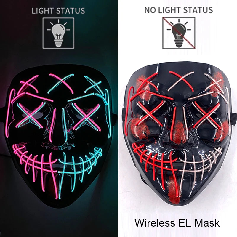 Halloween Neon LED Purge Mask