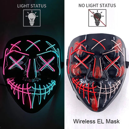 Halloween Neon LED Purge Mask