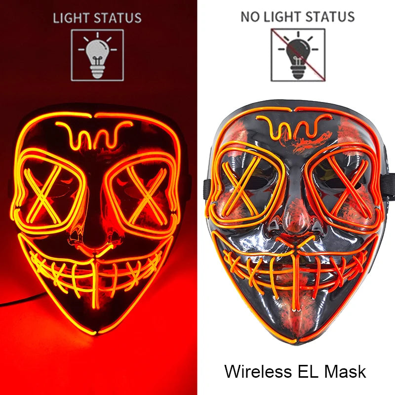 Halloween Neon LED Purge Mask