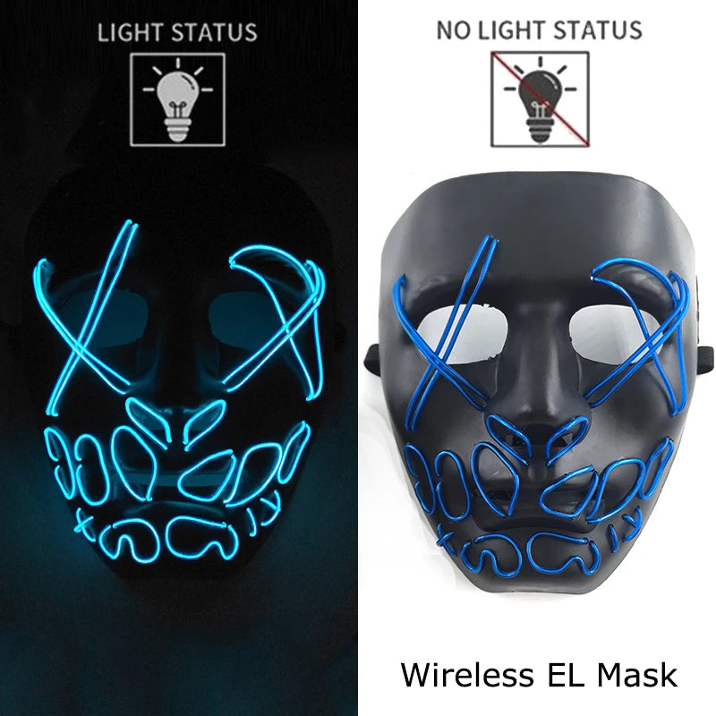 Halloween Neon LED Purge Mask
