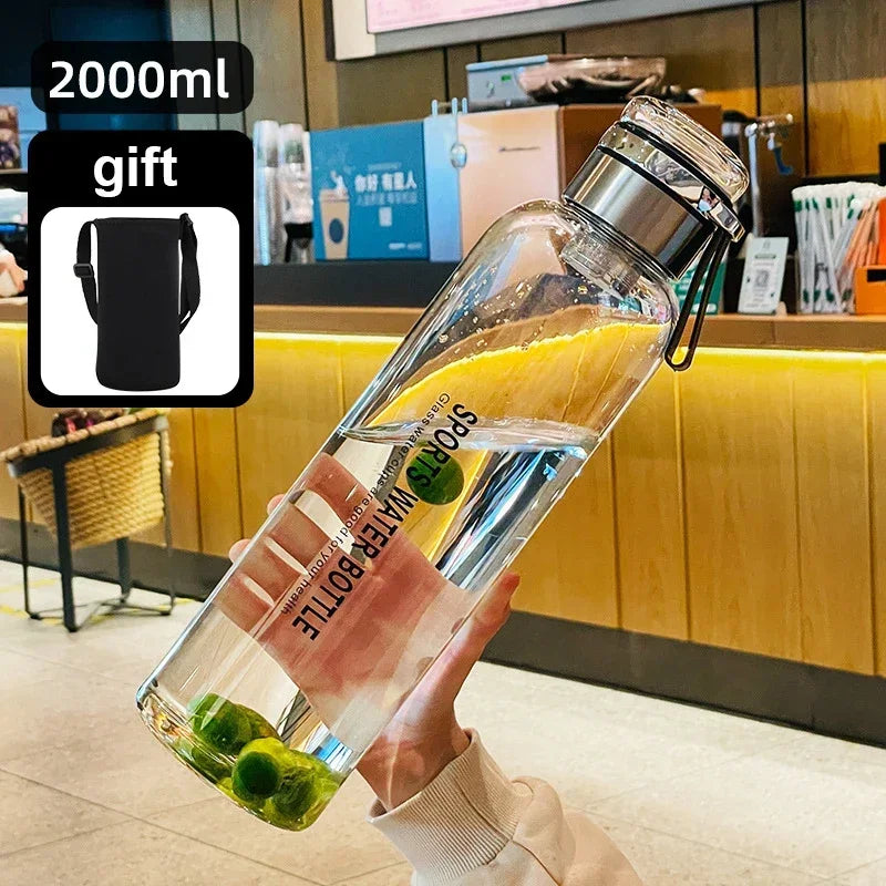 Transparent Glass Water Bottle