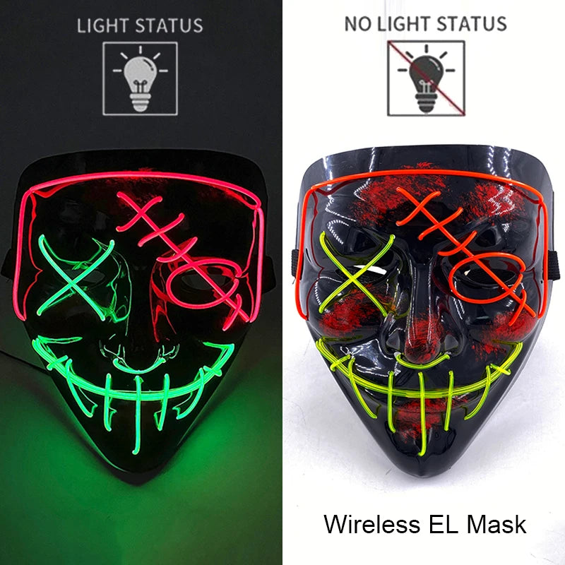 Halloween Neon LED Purge Mask