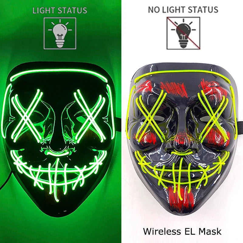 Halloween Neon LED Purge Mask