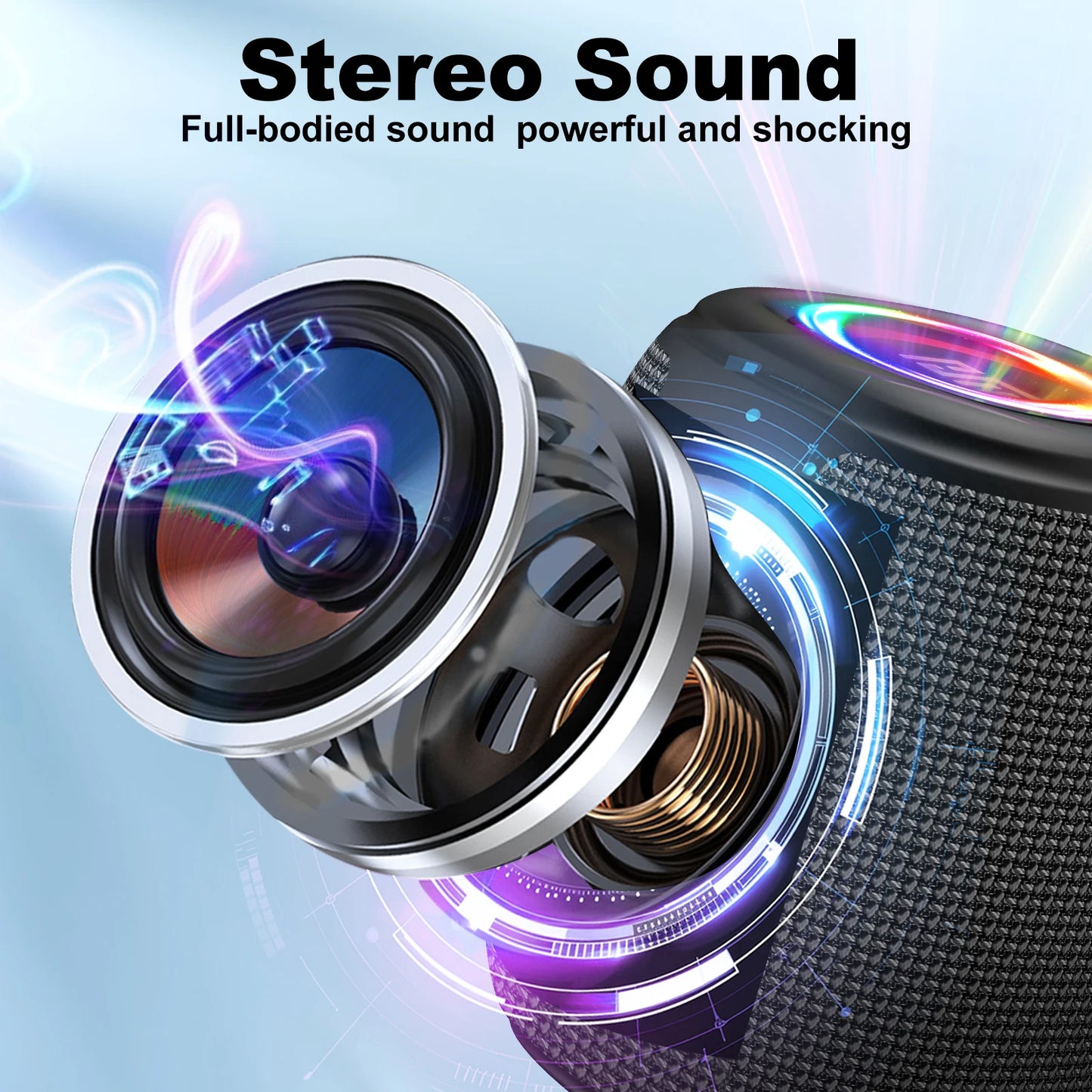 Portable Bluetooth Speaker with Lights