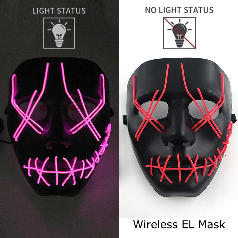 Halloween Neon LED Purge Mask