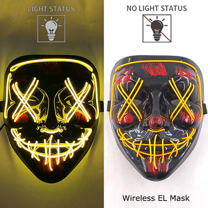 Halloween Neon LED Purge Mask