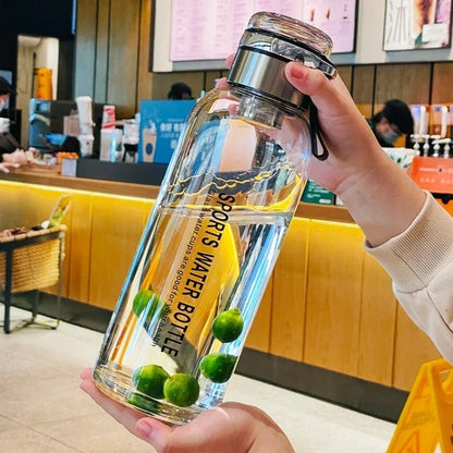 Transparent Glass Water Bottle