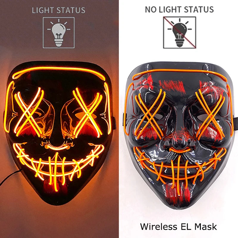 Halloween Neon LED Purge Mask
