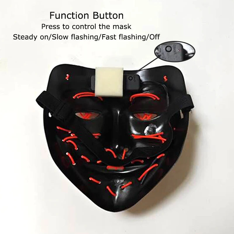 Halloween Neon LED Purge Mask
