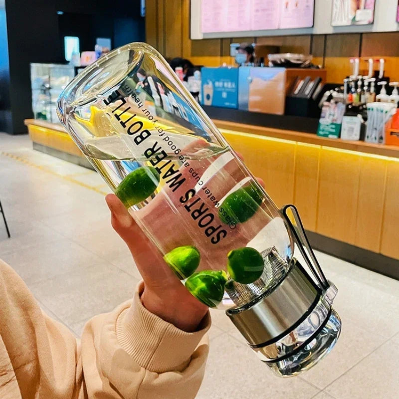Transparent Glass Water Bottle