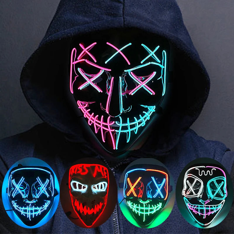 Halloween Neon LED Purge Mask