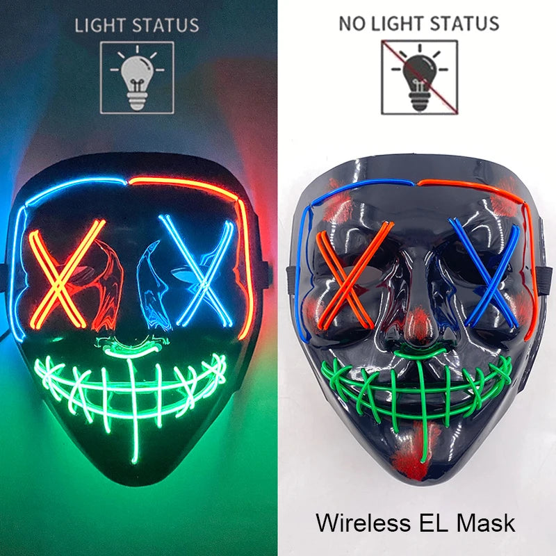 Halloween Neon LED Purge Mask
