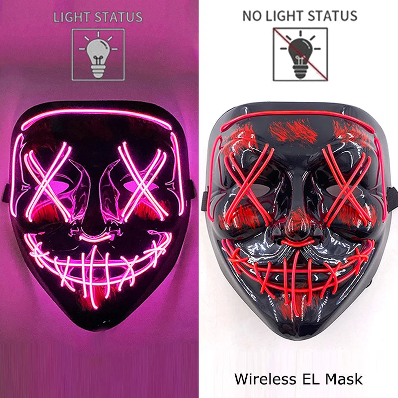 Halloween Neon LED Purge Mask