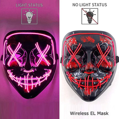 Halloween Neon LED Purge Mask