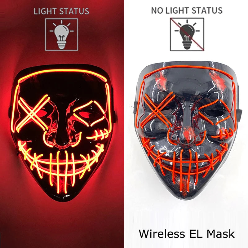 Halloween Neon LED Purge Mask