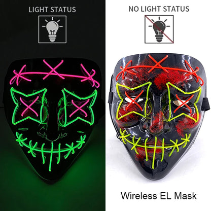 Halloween Neon LED Purge Mask