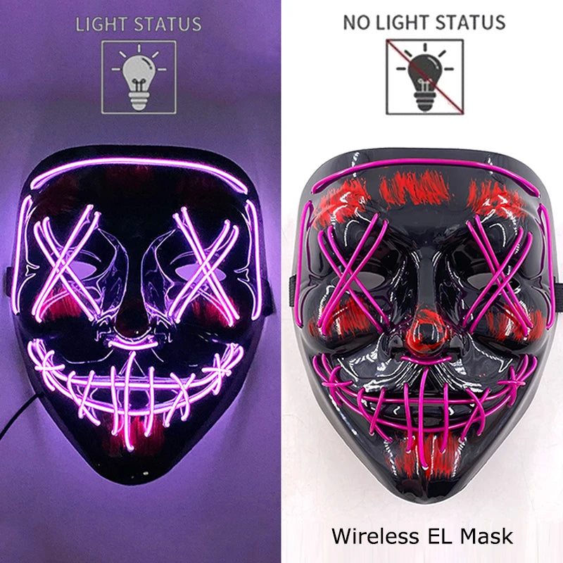 Halloween Neon LED Purge Mask