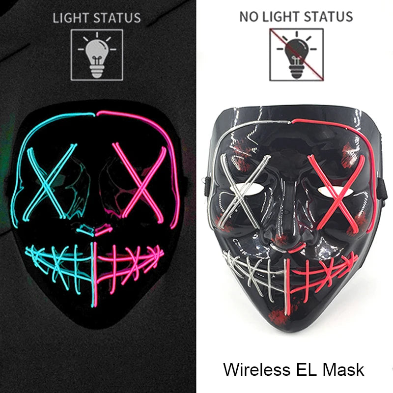 Halloween Neon LED Purge Mask