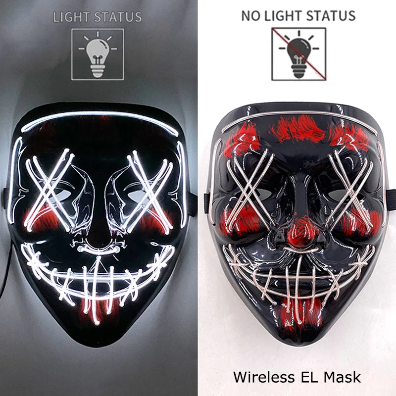 Halloween Neon LED Purge Mask