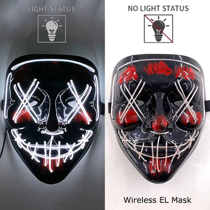 Halloween Neon LED Purge Mask