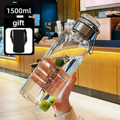 Transparent Glass Water Bottle