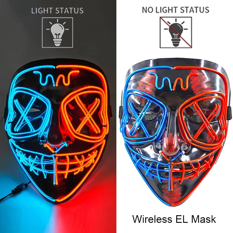 Halloween Neon LED Purge Mask