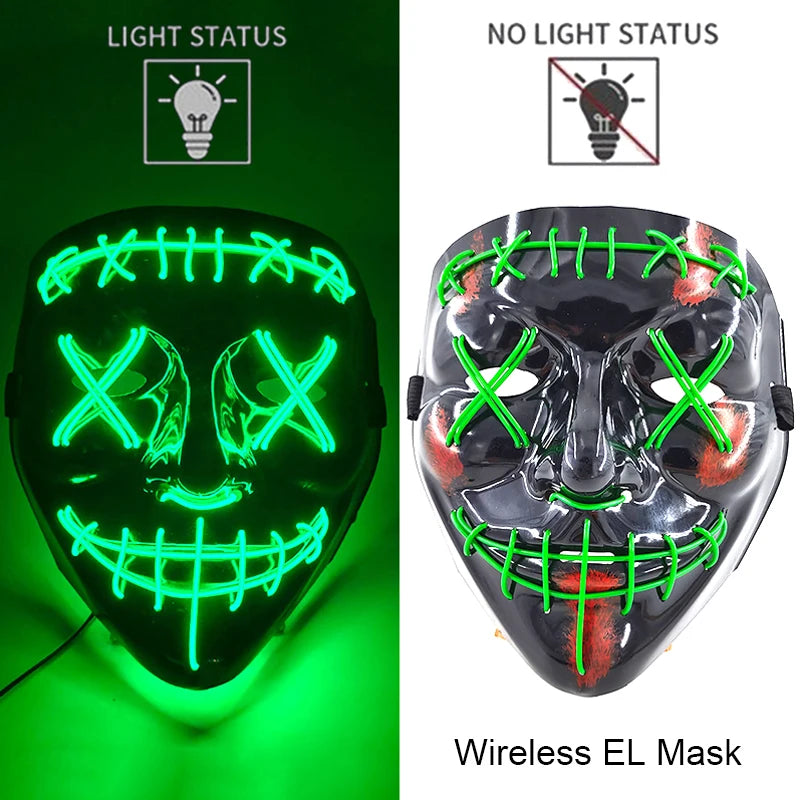 Halloween Neon LED Purge Mask