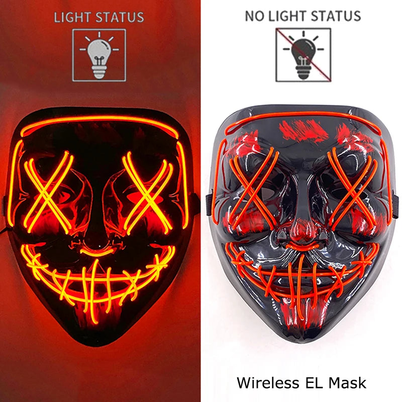 Halloween Neon LED Purge Mask